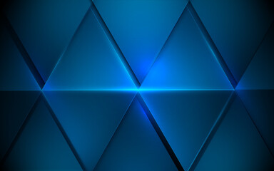 Abstract blue triangles futuristic technology digital hi-tech concept background. Vector illustration