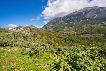 Beautiful landscape on mountain with nice sky
