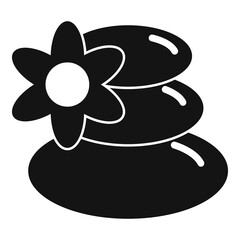 Essential oils spa stones icon, simple style