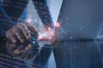 Digital technology, big data, software development, IoT Internet of Things concept