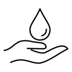 Essential oils hand drop icon, outline style