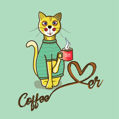 coffee lover cat 