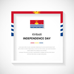 Abstract Kiribati flag square frame stock illustration. Creative country frame with text for Independence day of Kiribati