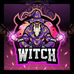 Witch mascot. esport logo design