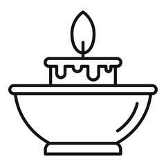 Essential oils candle icon, outline style