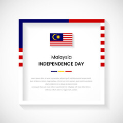 Abstract Malaysia flag square frame stock illustration. Creative country frame with text for Independence day of Malaysia