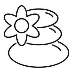 Essential oils spa stones icon, outline style