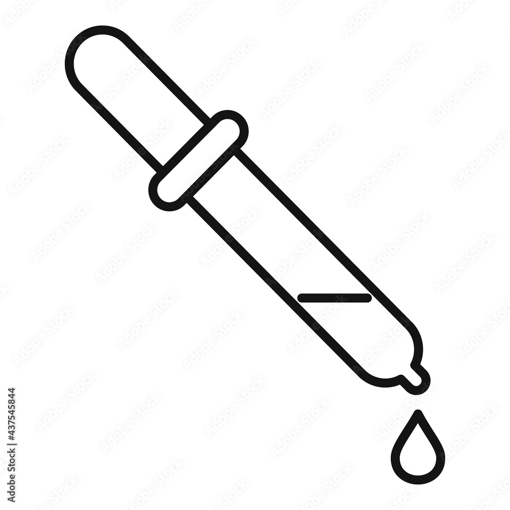 Poster essential oils bio drop icon, outline style