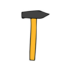 Colorful doodle hammer illustration in vector. Colorful hammer illustration in vector. Colorful icon of hammer