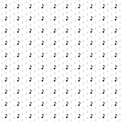 Square seamless background pattern from geometric shapes are different sizes and opacity. The pattern is evenly filled with black musical note symbols. Vector illustration on white background