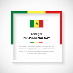 Abstract Senegal flag square frame stock illustration. Creative country frame with text for Independence day of Senegal