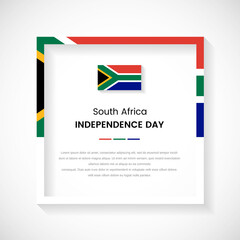 Abstract South Africa flag square frame stock illustration. Creative country frame with text for Independence day of South Africa