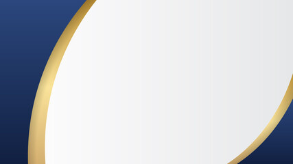 Dark blue and gold abstract background on white background. Dark blue and gold business presentation background with copy space for text