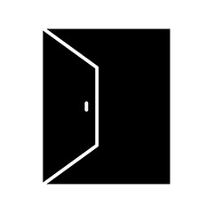 Open door design. Glyph icon style. simple illustration. Editable stroke. Design template vector