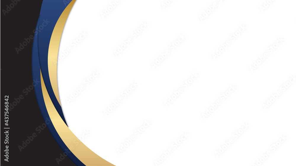Aufkleber abstract background blue and gold color with wavy decoration for presentation design. vector illustr