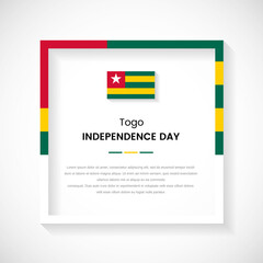 Abstract Togo flag square frame stock illustration. Creative country frame with text for Independence day of Togo