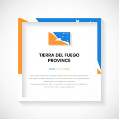 Abstract flag square frame stock illustration. Creative country frame with text for National day of Tierra del Fuego Province Argentina