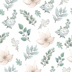 Floral seamless pattern in vintage style