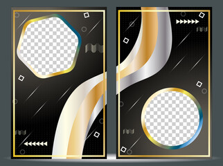Print background black with metal shape instagram cool vektor 