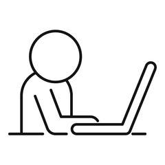 Home office freelancer icon, outline style