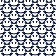 Decorative endless symmetrical motif. Geometric vector seamless pattern design template