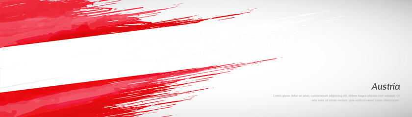 Abstract happy national day of Austria with creative watercolor national brush flag background