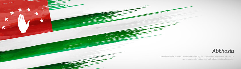 Abstract happy independence day of Abkhazia with creative watercolor national brush flag background
