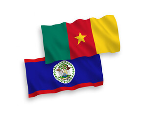 Obraz premium Flags of Belize and Cameroon on a white background