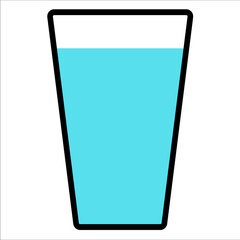 glass of water icon. Glass for water or cocktail. flat style. colorful