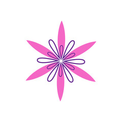 Beautiful flower isolated on white background. Design for tattoo, logo, pattern, wrapping, greeting card, packing, textile. Vector illustration