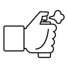 Disinfection air hand spray icon, outline style