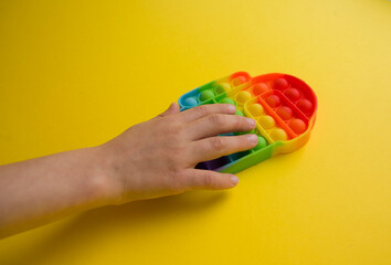 Multi-colored Silicone Anti-stress Toy for Motor Development Pop it