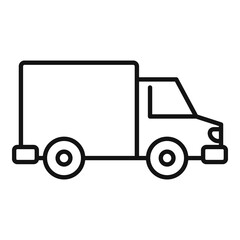 Delivery truck icon, outline style