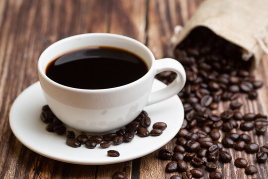 hot coffee and beans,Espresso © Bordin