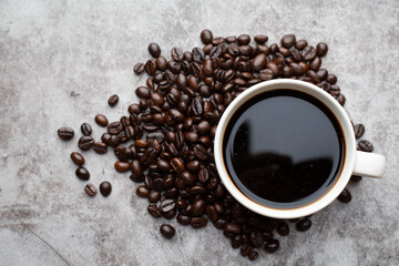 hot coffee and beans,Espresso