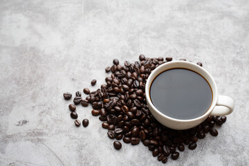 hot coffee and beans,Espresso