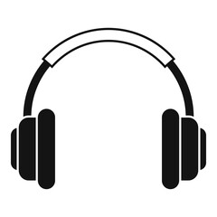 Podcast headphones icon, simple style