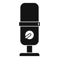 Podcast microphone icon, simple style