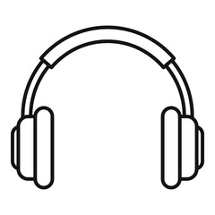Podcast headphones icon, outline style