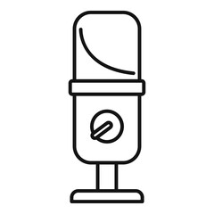 Podcast microphone icon, outline style