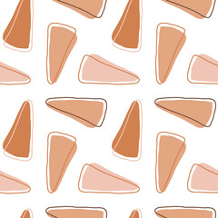 Abstract shapes seamless pattern. Vector illustration.