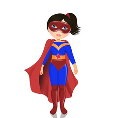 illustration of girl superhero