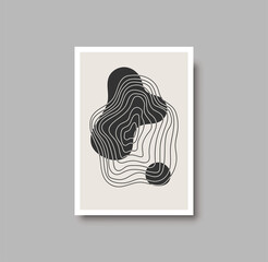 Trendy set of abstract creative minimalist artistic hand drawn composition ideal for wall decoration, as postcard or brochure design, vector illustration. Geometric wall art print set and decoration