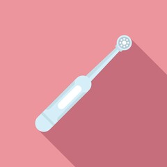 Electric toothbrush daily icon, flat style