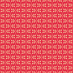 Background pattern with simple decorative ornament on a red background, wallpaper. Seamless pattern, texture