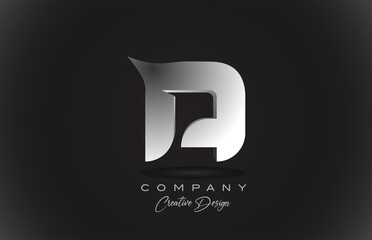 A white gradient alphabet letter logo icon with black background. Creative design for business and corporate