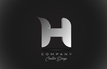 H white gradient alphabet letter logo icon with black background. Creative design for business and corporate