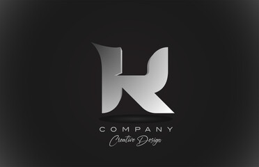 K white gradient alphabet letter logo icon with black background. Creative design for business and corporate
