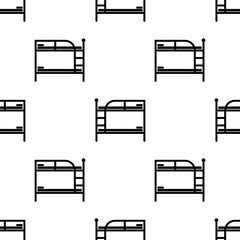 Bunk Bed Icon Seamless Pattern, Two Bed Frame Stacked On Top Of Another