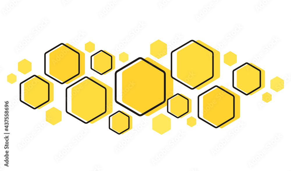 Poster the shape of hexagon concept design background